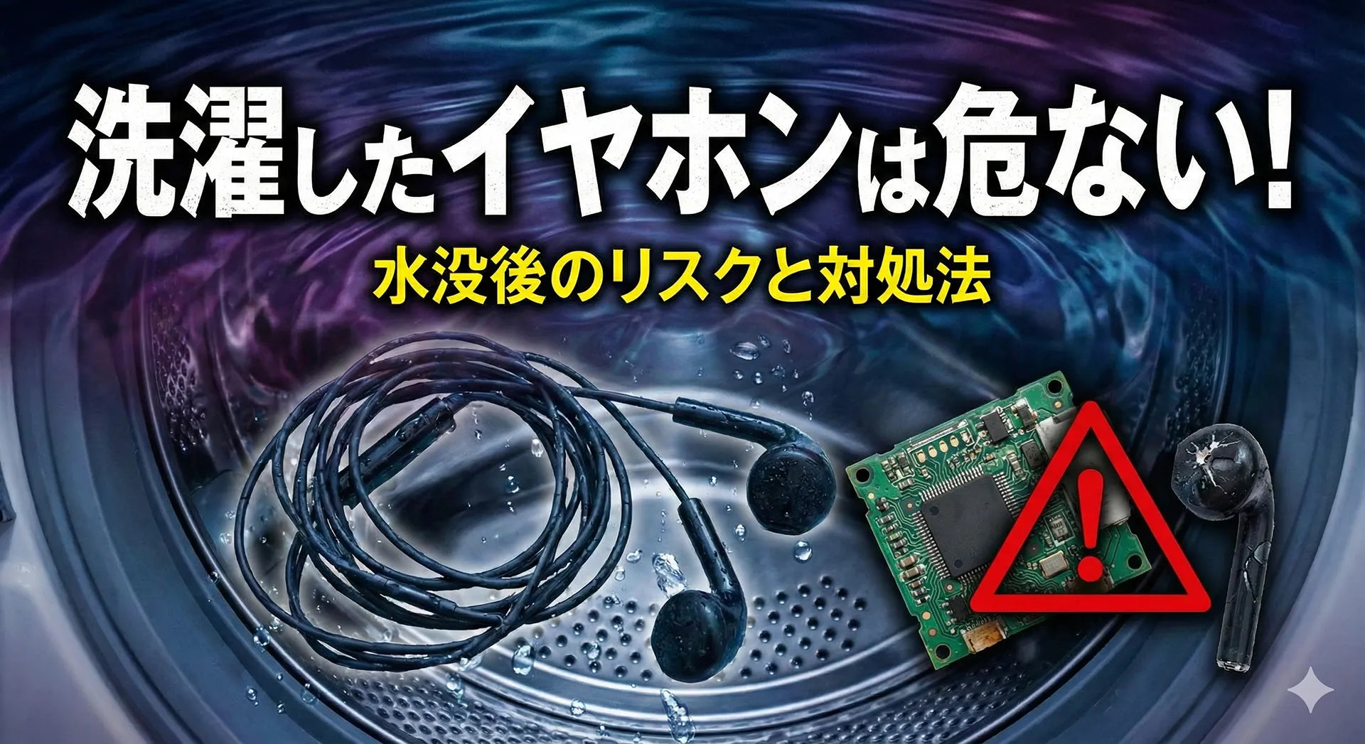 洗濯したイヤホンは危ない！水没後のリスクと対処法