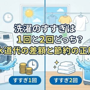 洗濯のすすぎは1回と2回どっち？水道代の差額と節約の正解