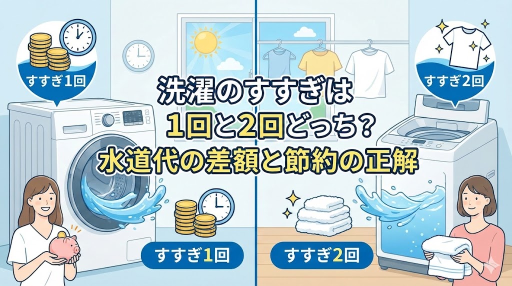 洗濯のすすぎは1回と2回どっち?水道代の差額と節約の正解