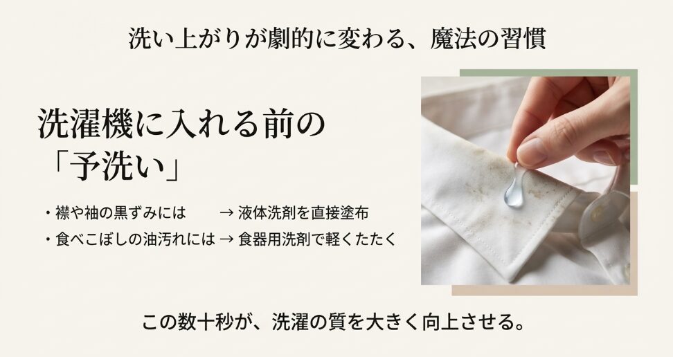 普段の衣類は液体洗剤、臭いには過炭酸ナトリウムなど洗剤を使い分ける解決策の表