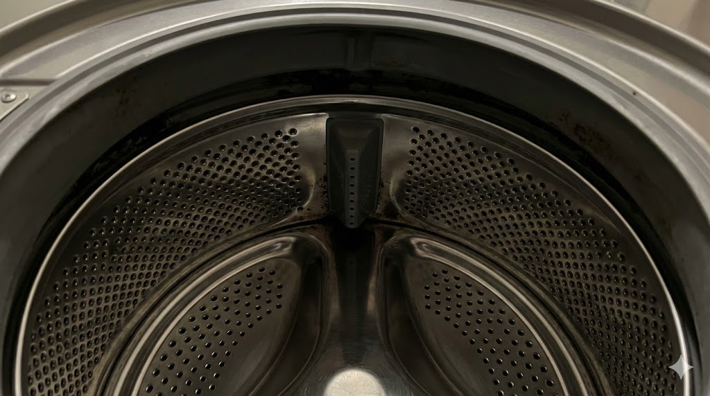 裏側にカビが潜んでいる可能性がある洗濯機のステンレス槽内部