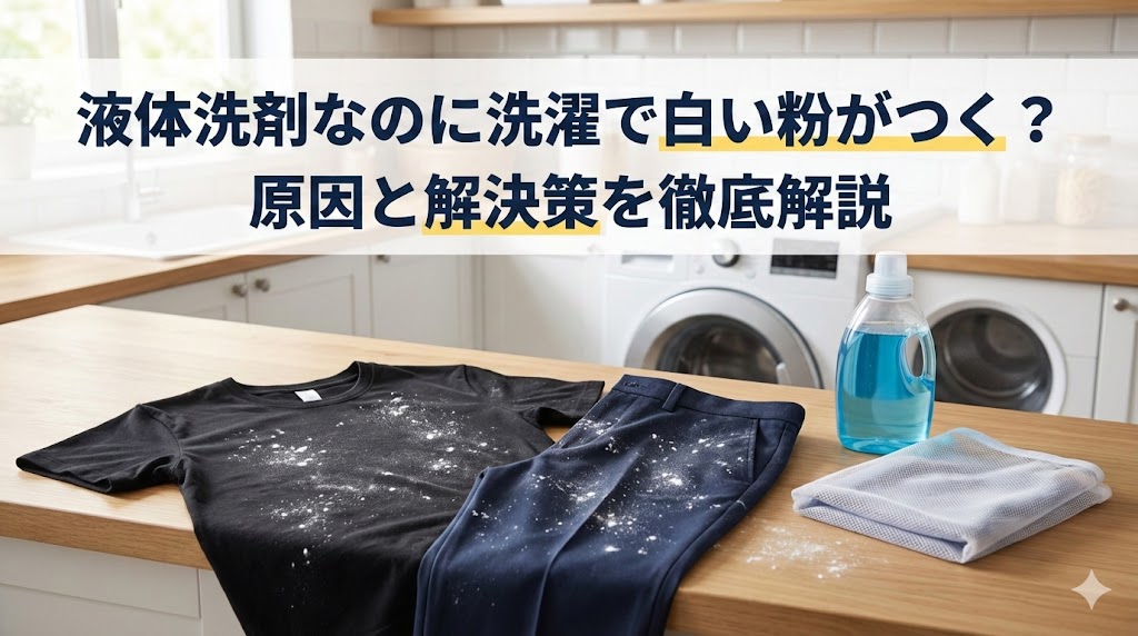 液体洗剤なのに洗濯で白い粉がつく？原因と解決策を徹底解説