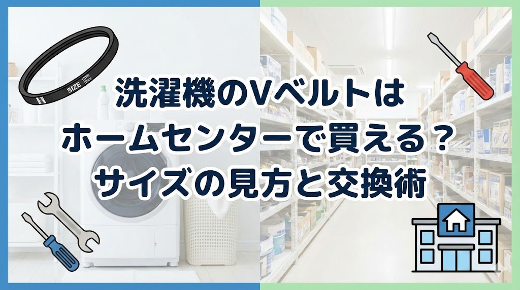 洗濯機のVベルトはホームセンターで買える？サイズの見方と交換術