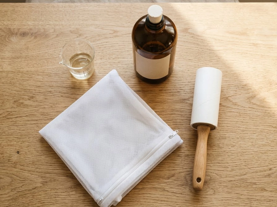 Nウォーム敷きパッドの洗濯に必要な中性洗剤・洗濯ネット・コロコロなどの準備グッズ