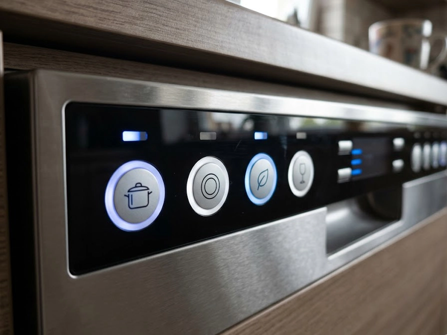 ボッシュ食洗機の操作パネルと洗浄コース選択ボタン