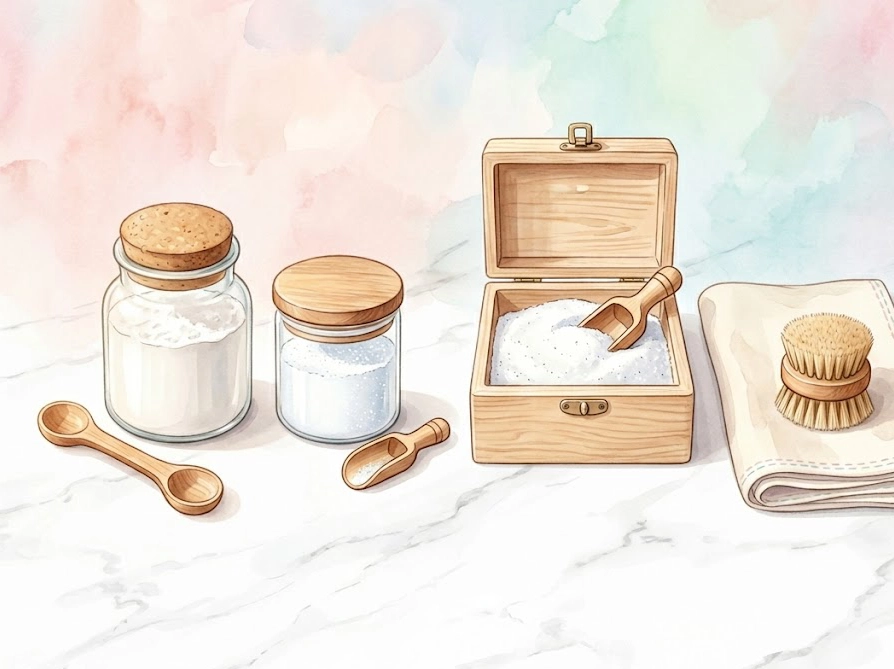 タオルの煮沸消毒に使える洗剤の種類を並べたイメージ