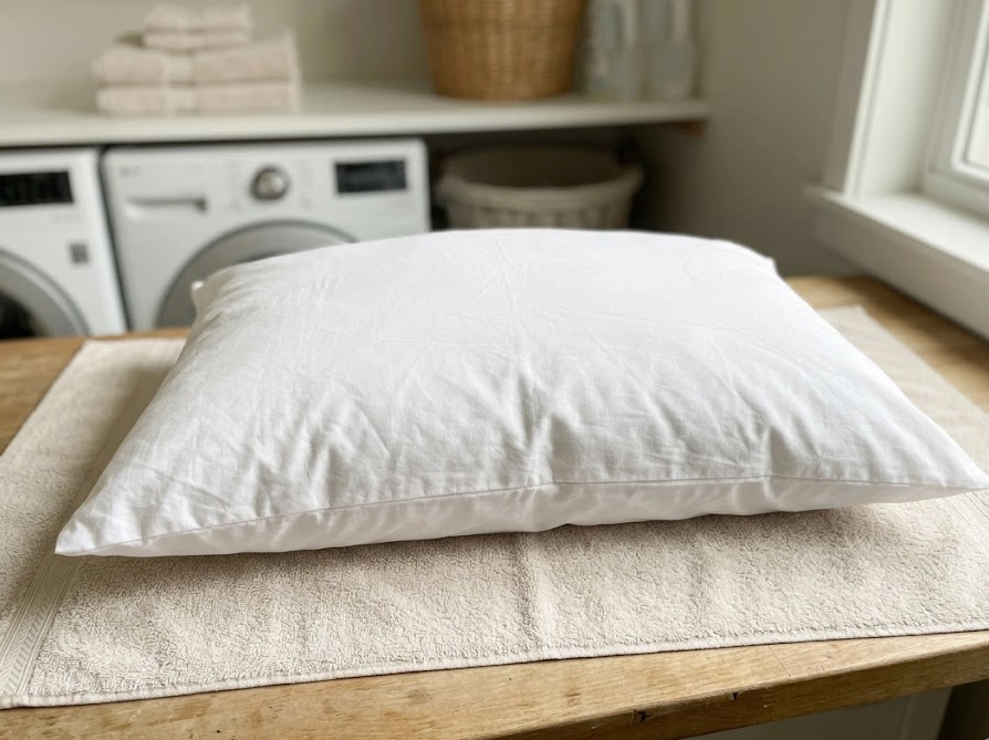 脱水後に形を整えたまくらぼの枕の実物写真