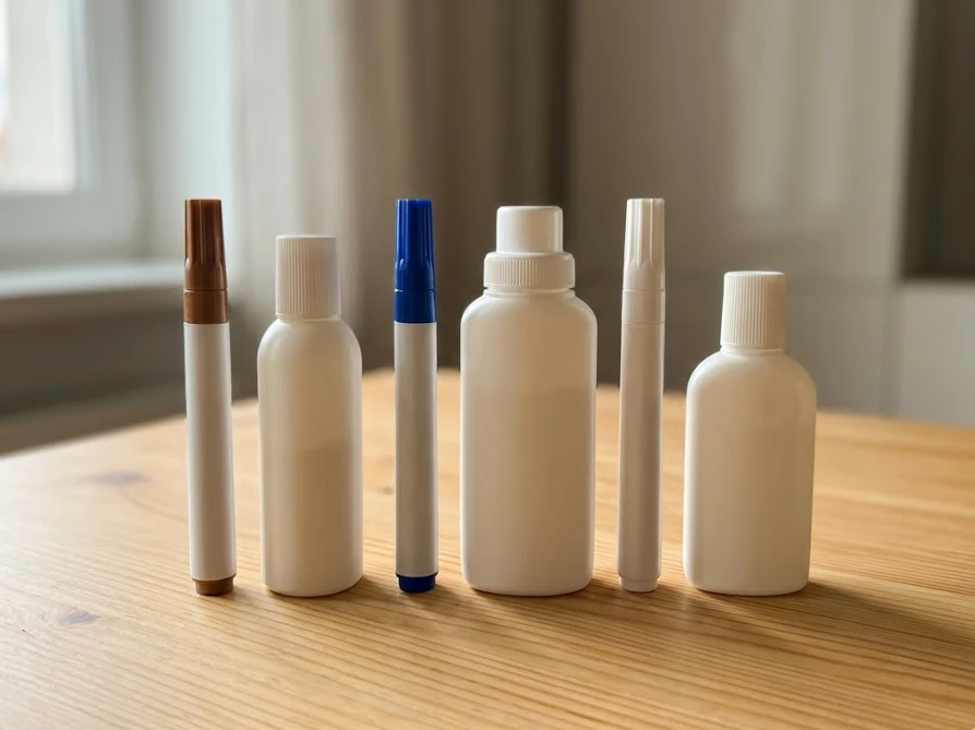 机の上に並べられた複数の携帯用シミ抜きグッズ