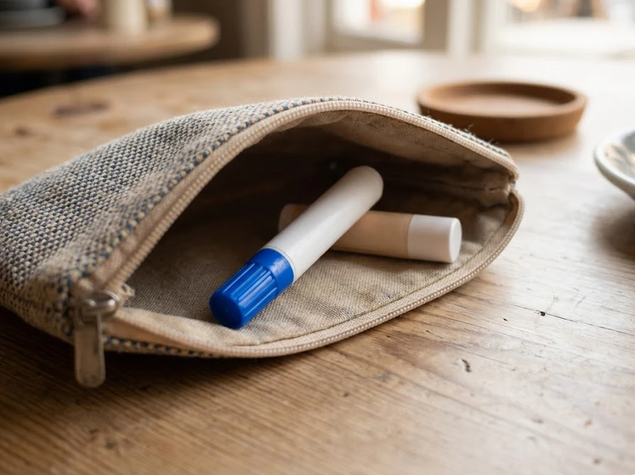 お出かけ用のメイクポーチに常備されたシミ抜きペン