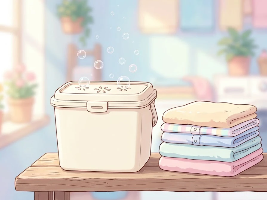 過炭酸ナトリウムのガスを安全に逃がす通気穴付きの保存容器