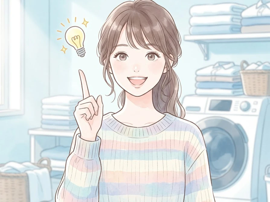 レノアハピネスと洗剤の使い方に関する疑問がスッキリ解決して笑顔の女性