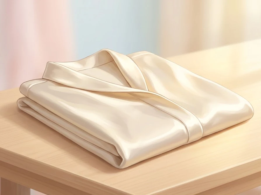 丁寧にたたまれたシルクのブラウス。デリケートな素材は無理せずクリーニングの相談を。