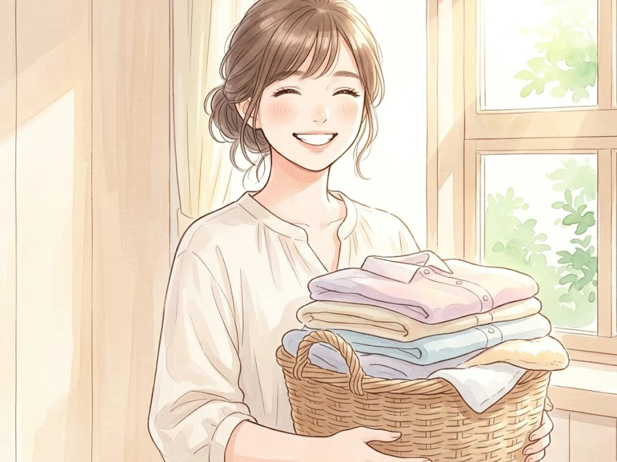 さらさを正しい使用量で使いドラム式洗濯機でふんわりと綺麗に仕上がった洗濯物