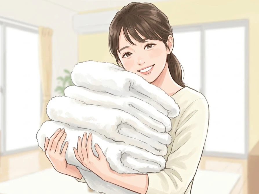 洗濯槽のザラザラ汚れを完全にリセットし、安心して快適なお洗濯を楽しむ笑顔の女性