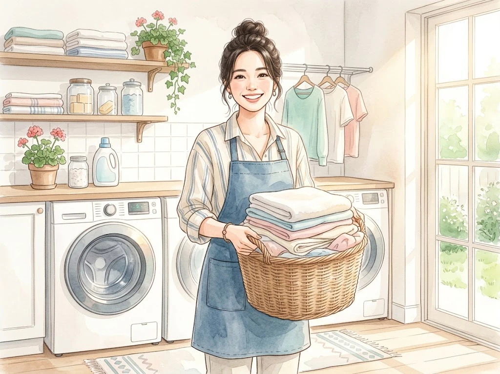 白いブラウスについてしまった時間がたったトマトソースのシミを見て困惑している女性
