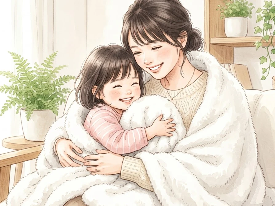 マイクロカプセル不使用の自然派柔軟剤で健康とアレルギーを防ぎ安心する親子