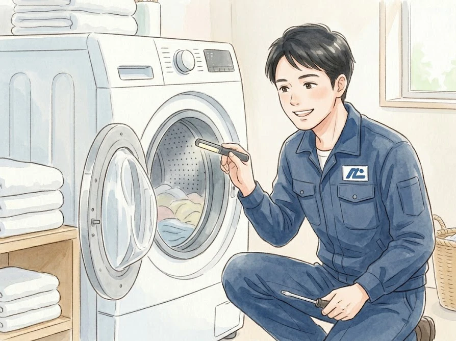 洗濯機の内部を丁寧に点検して修理する専門業者