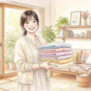 白いブラウスについてしまった時間がたったトマトソースのシミを見て困惑している女性