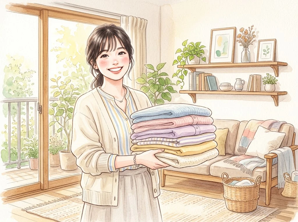 白いブラウスについてしまった時間がたったトマトソースのシミを見て困惑している女性