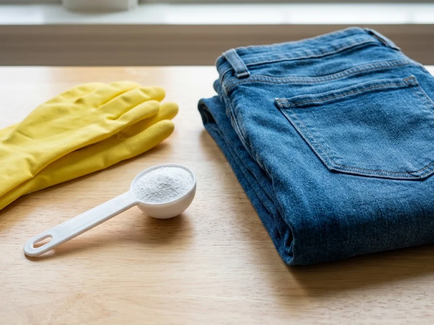 ジーンズのニオイ取りに必要なオキシクリーンの正しい分量とゴム手袋などの道具