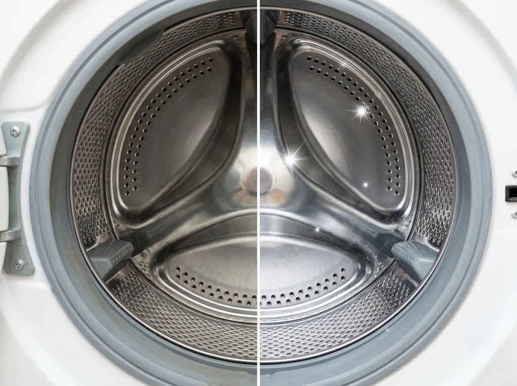 定期的なお手入れで洗濯槽の黒カビを防ぎ清潔な状態を維持するビフォーアフター