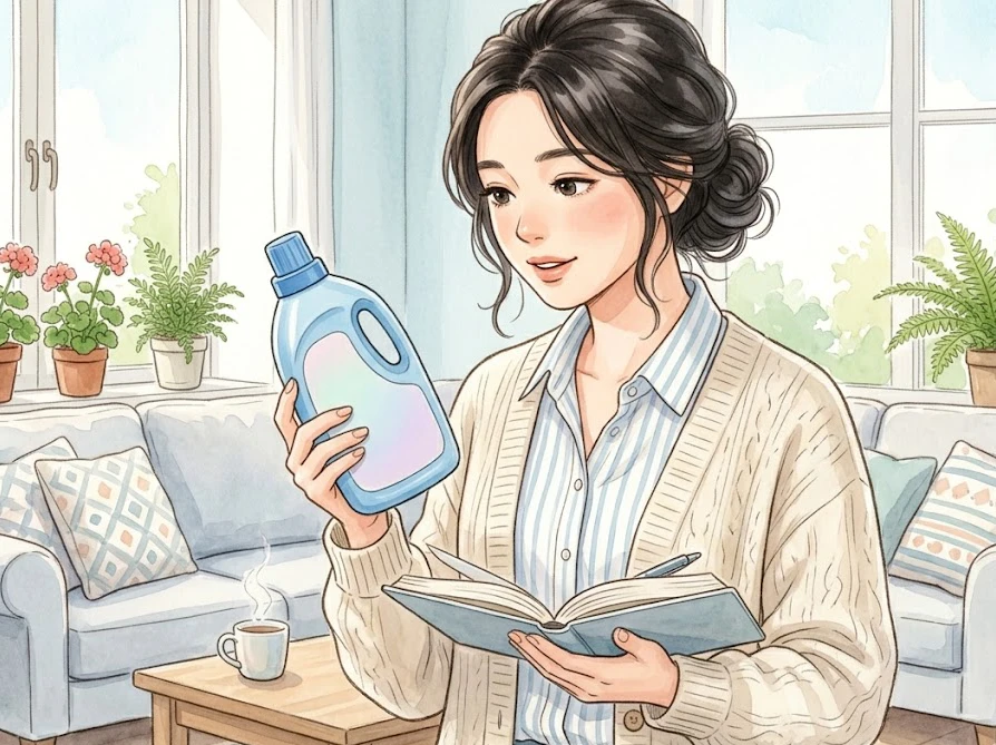 トマトソースの染み抜きに必要な食器用中性洗剤や粉末の酸素系漂白剤などのアイテム一式