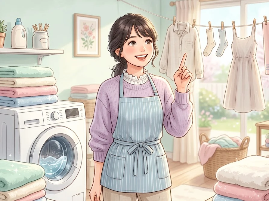 柔軟剤の匂いや使いすぎに関するよくある疑問や悩みを解決する女性