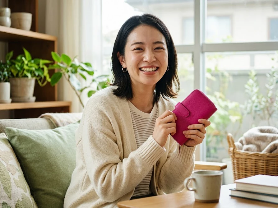 ヒートポンプ式の洗濯機をお得に買うコツを知って喜ぶ女性